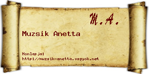 Muzsik Anetta névjegykártya